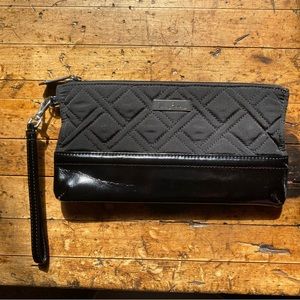 Vera Bradley wristlet solid black microfiber